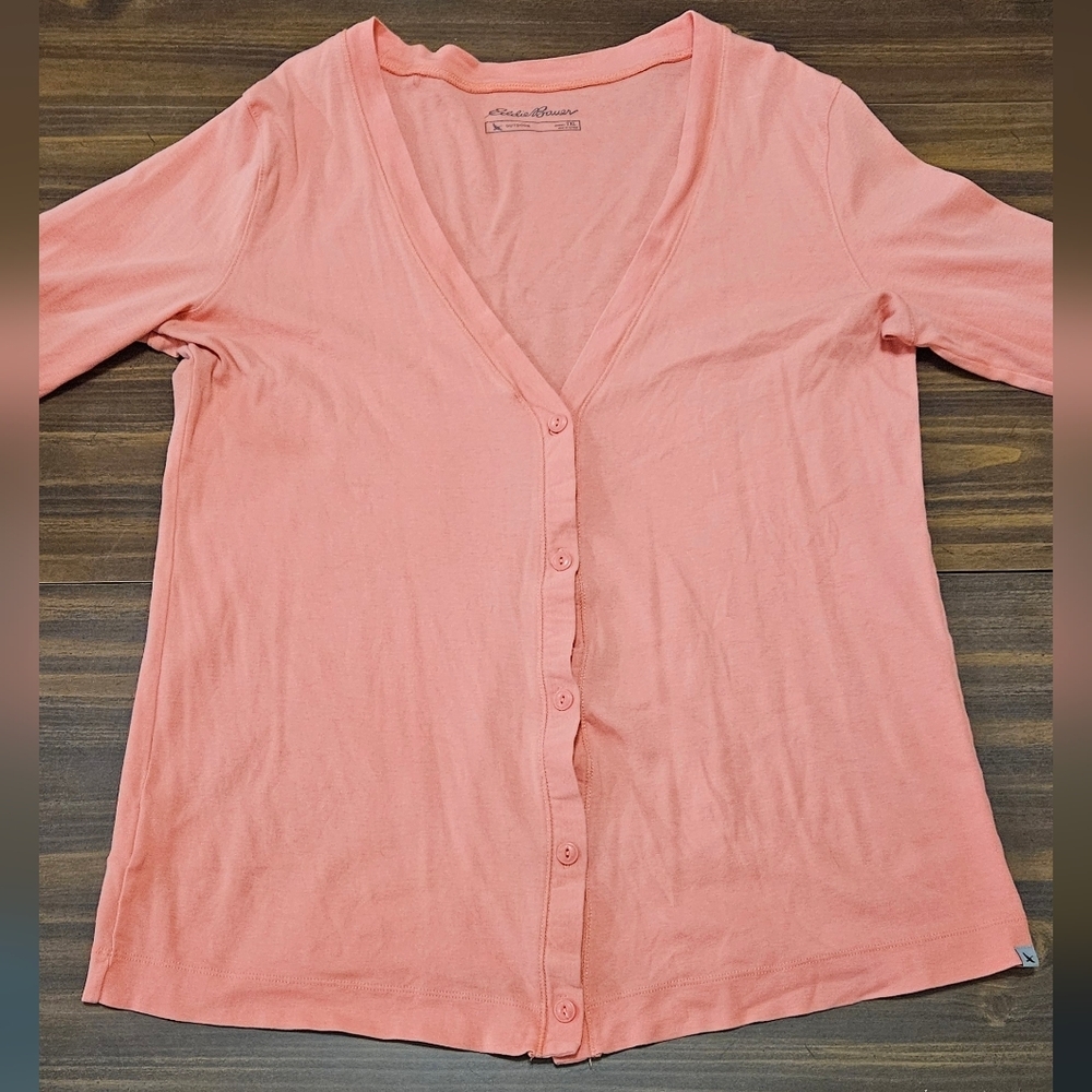 Eddie Bauer Peach Button-Down Shirt